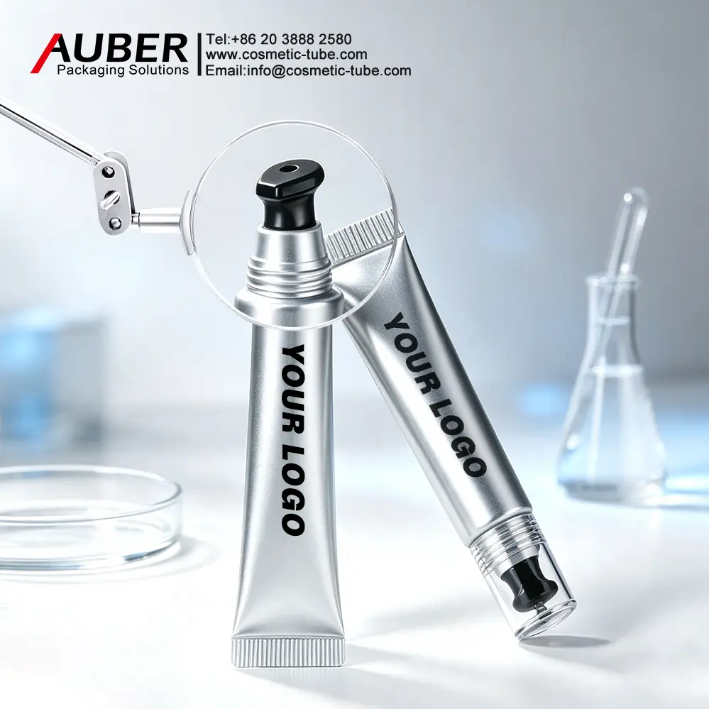 Auber eye cream tube with massage applicator