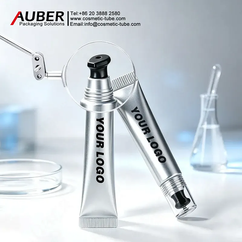 Auber eye cream tube with massage applicator